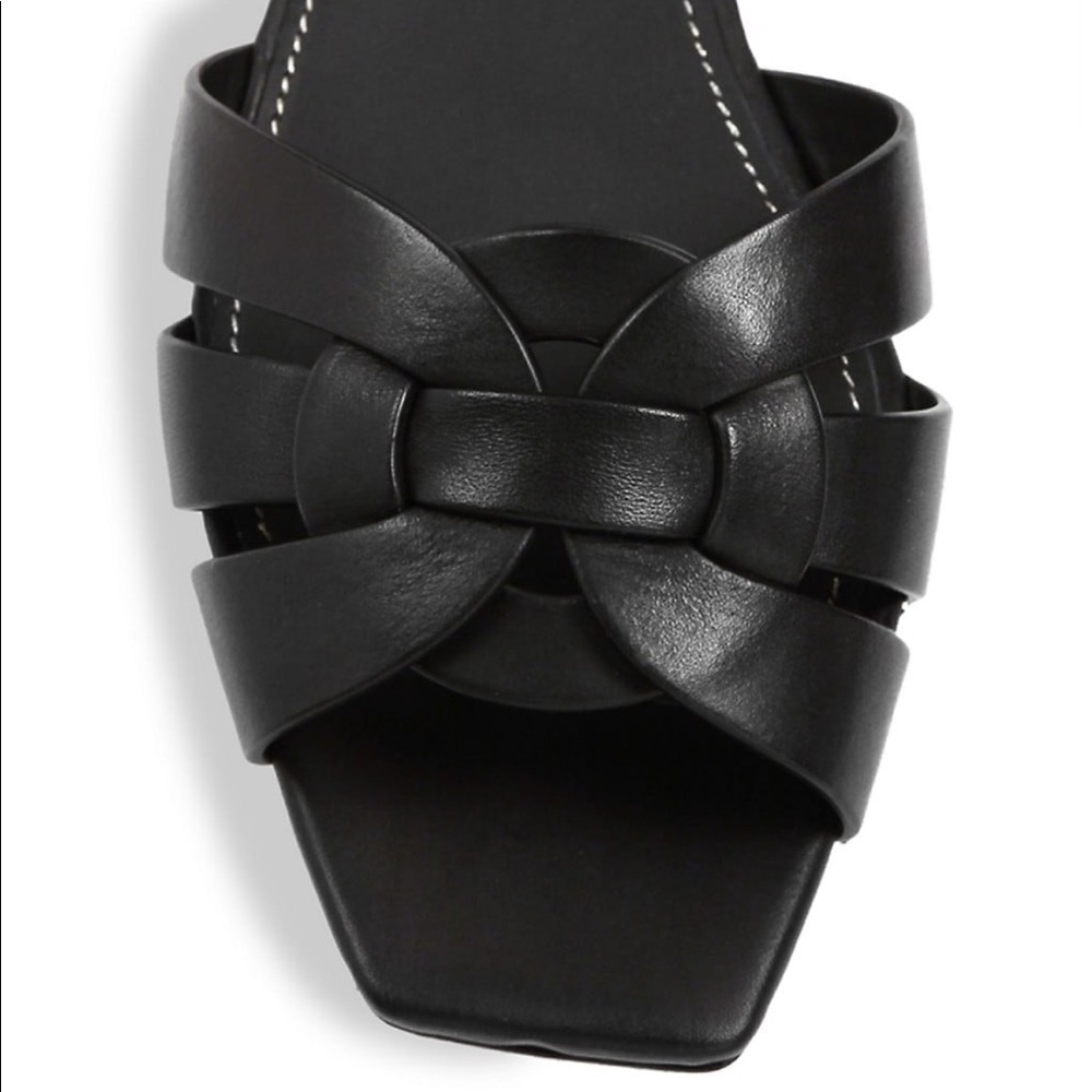 Saint Laurent Tribute leather slides size 8 black
